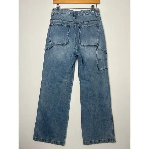 S.O.N.G. Carpenter Street Jeans Size 7/28 light wash wide leg - Picture 9 of 9